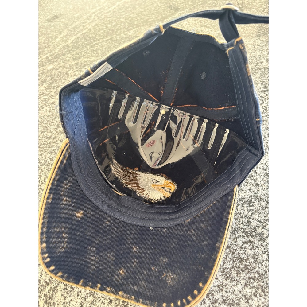 NWT Unisex USA 250th Anniversary Bald Eagle Baseball Hat - OSFM - Blue Acid Wash - Picture 4 of 5